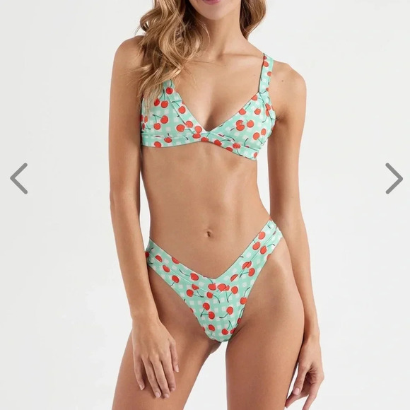 NWT OneOne Swimwear Bikini SET Cherry Crush Kameron Jesse NEW White Blue Red - Picture 7 of 14